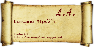 Luncanu Alpár névjegykártya